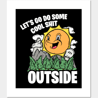 Let's Do Cool Shit Outside Vintage Funny Nature Graphic Posters and Art